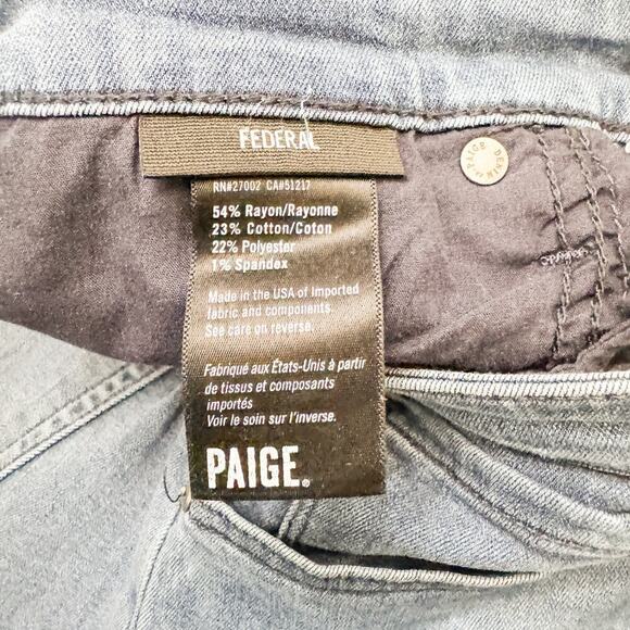 Paige Federal Bootcut Denim Jeans Judd Wash Size 33 - Picture 5 of 6